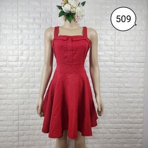 Small Red Mini Dress – Casual Fitted Sleeveless Summer Dress